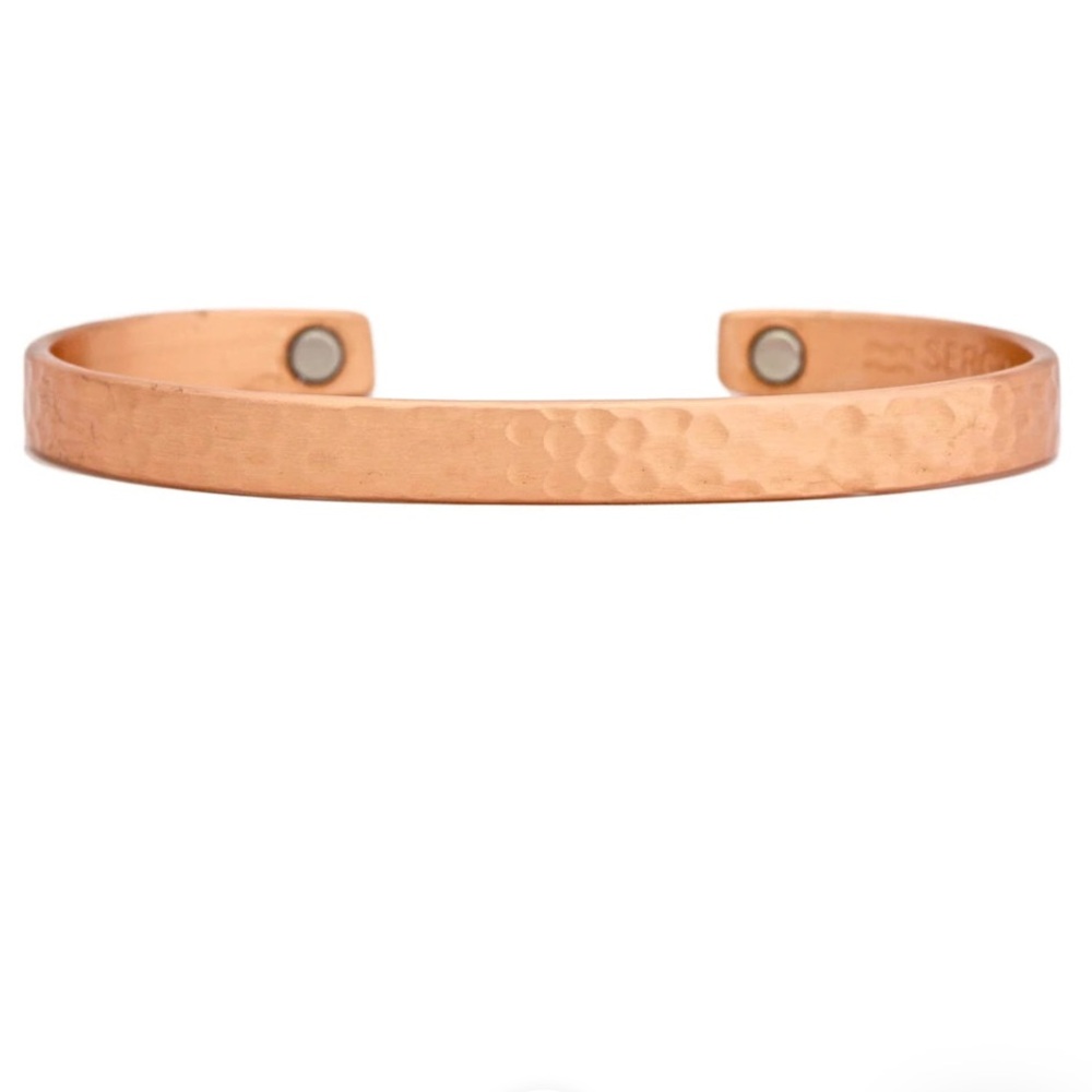 Sergio Lub Textured Copper Magnetic Cuff Bracelet handcrafted small